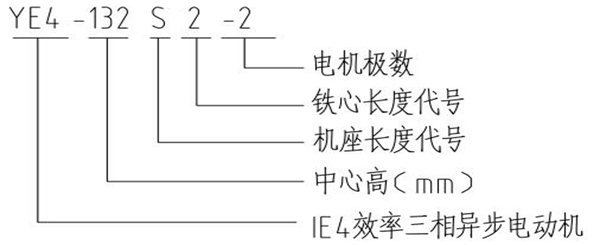 西安泰富西瑪YE4系列超超高效節(jié)能三相異步電動(dòng)機(jī)型號(hào)說明